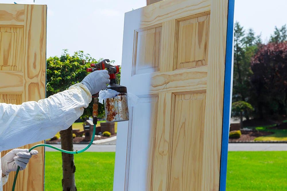 Spray painting door